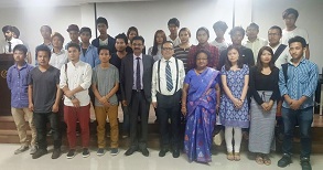 The Governor of Arunachal Pradesh Shri JP Rajkhowa  interacting  with the students  of International Symposium on Herbal Sweetener, Sweet Revolution-Stevia, a Boon to Diabetics organised by the Lovely Professional University, Phagwara, Punjab in collaboration with Industry Green Valley Stevia, Banga, in its University Campus on 21st April 2016